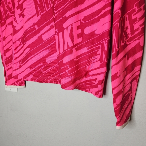Nike Pro Hyperwarm 3.0 Mock Pink Spell out pullover zip shoulder size XL youth - Picture 12 of 16